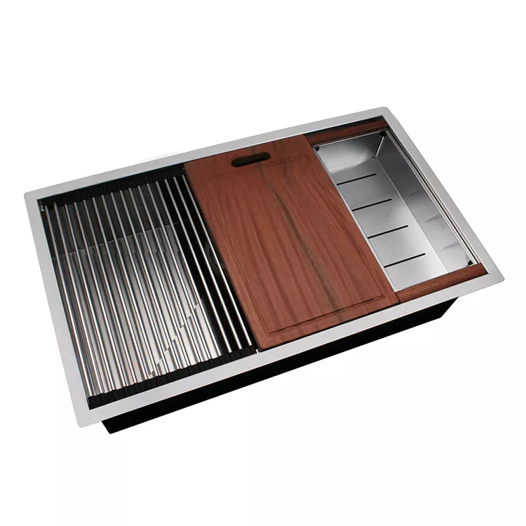 Apex Stainless Steel Undermount Kitchen Sink with Workstation