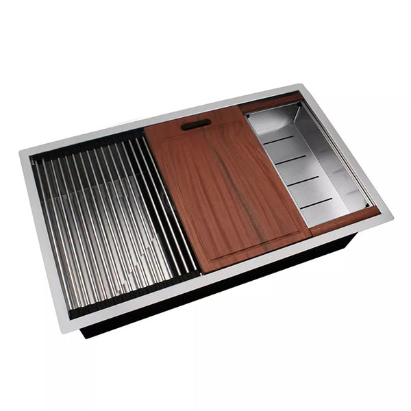 Apex Stainless Steel Undermount Kitchen Sink with Workstation