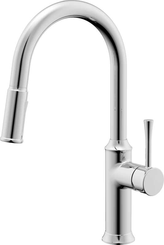 Single control pull-down kitchen faucet