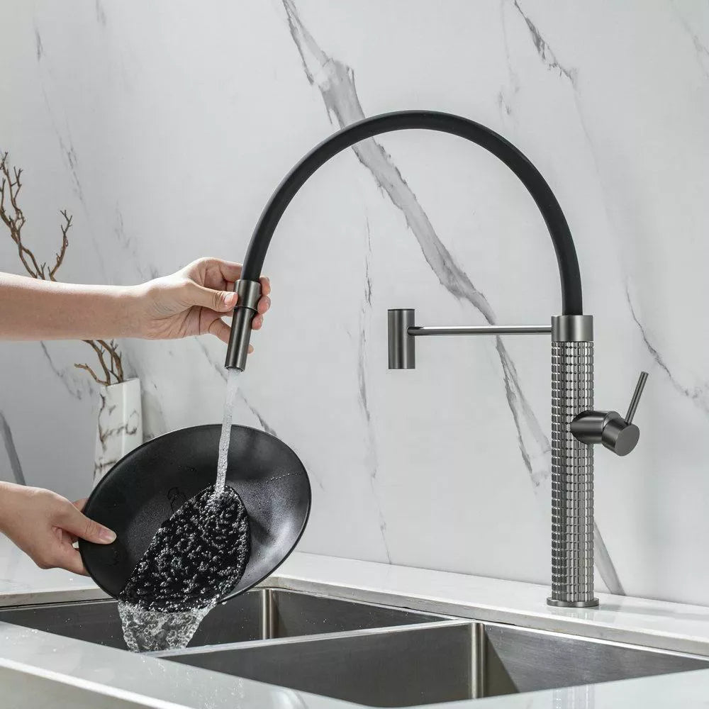 Montro Single-Handle Gooseneck Pull-Down Kitchen Faucet
