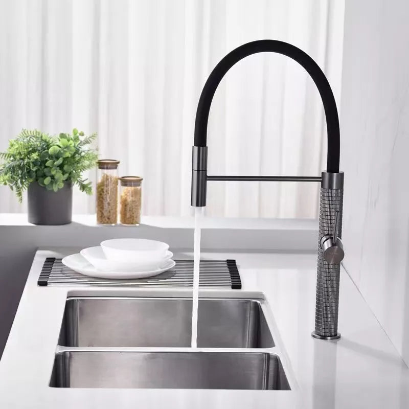 Montro Single-Handle Gooseneck Pull-Down Kitchen Faucet